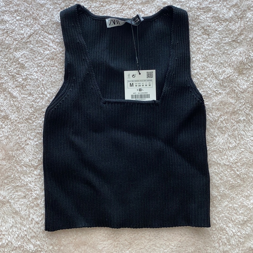 Zara Black fitted tank top